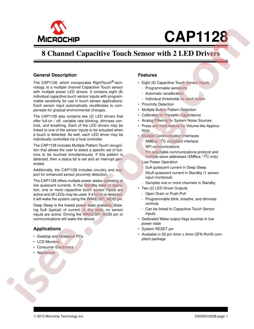 CAP1128 Datasheet