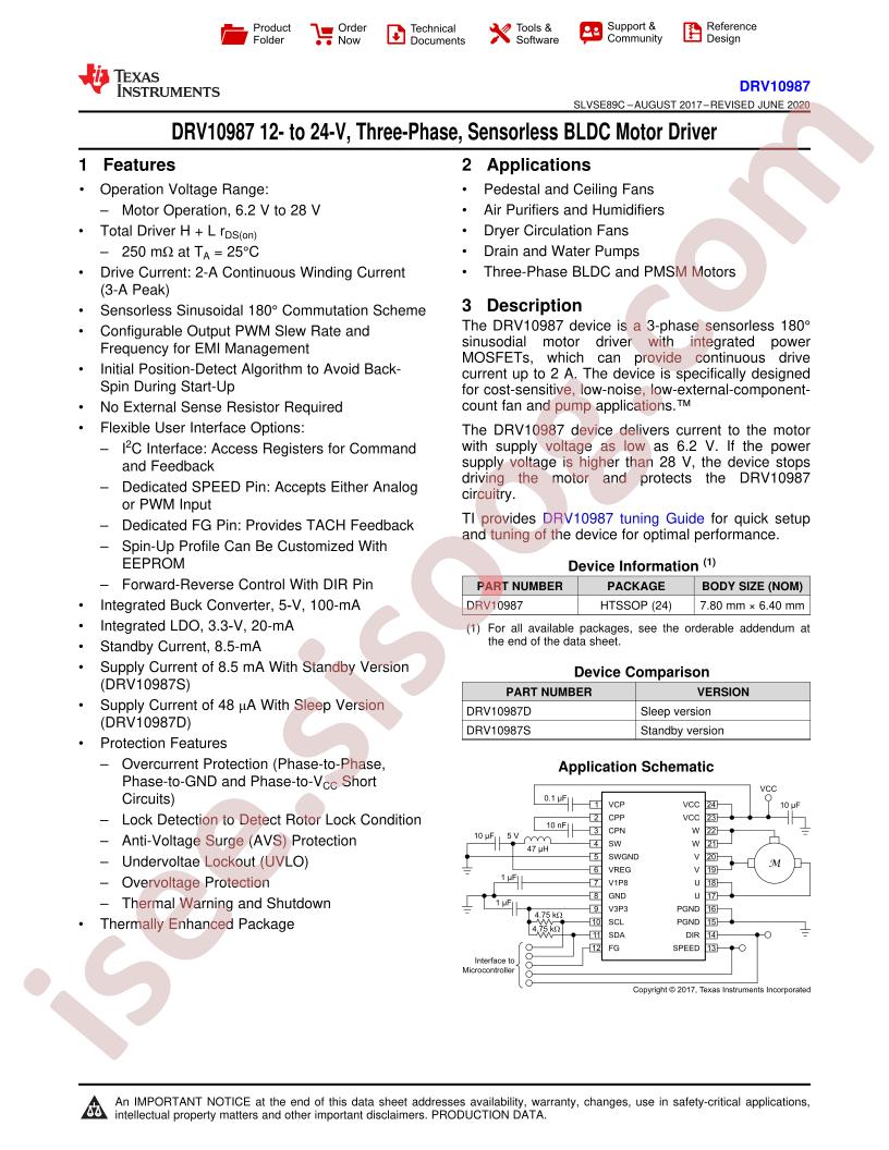 DRV10987 Datasheet