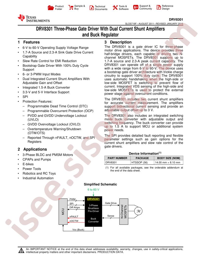 DRV8301 Datasheet