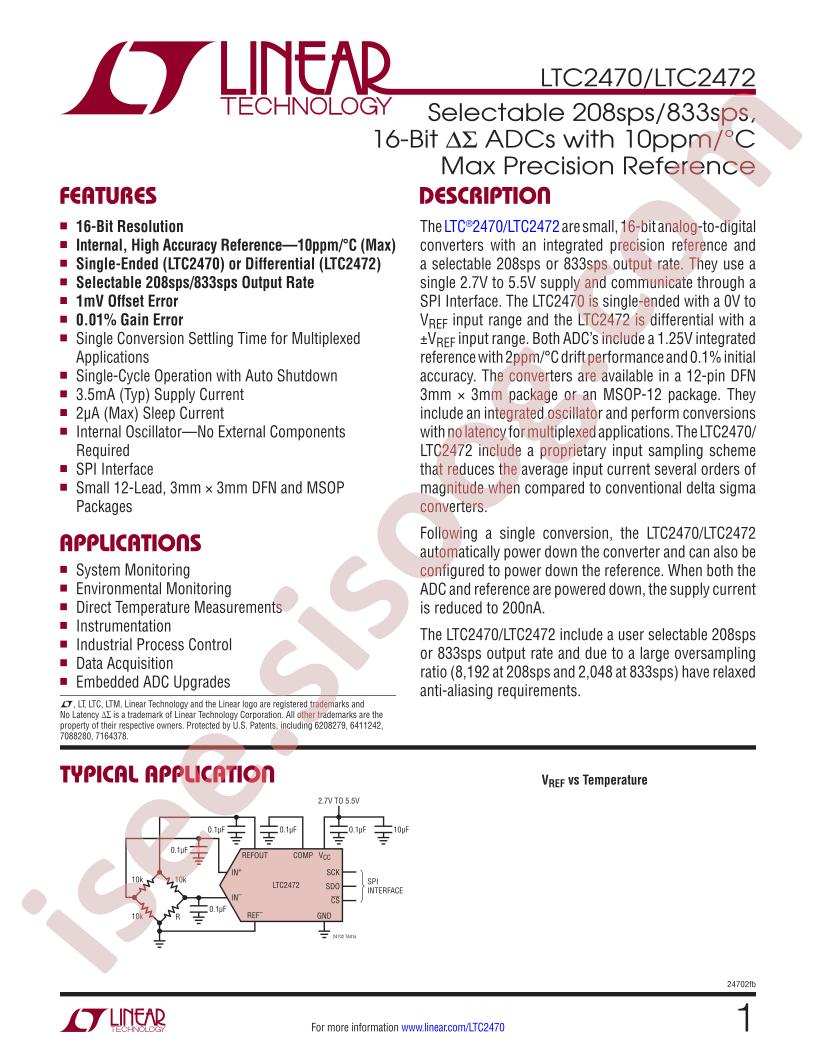 LTC2470, LTC2472 Datasheet