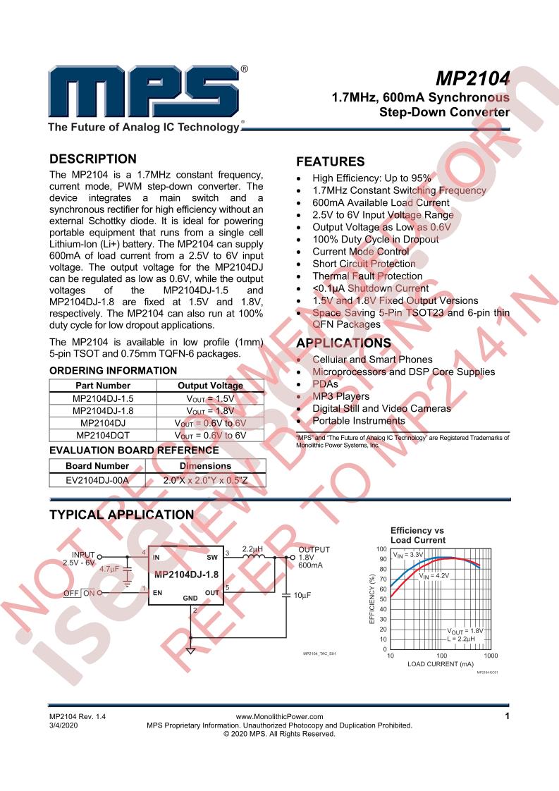 MP2104 Datasheet