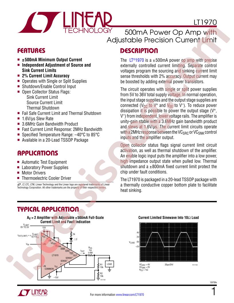 LT1970 Datasheet