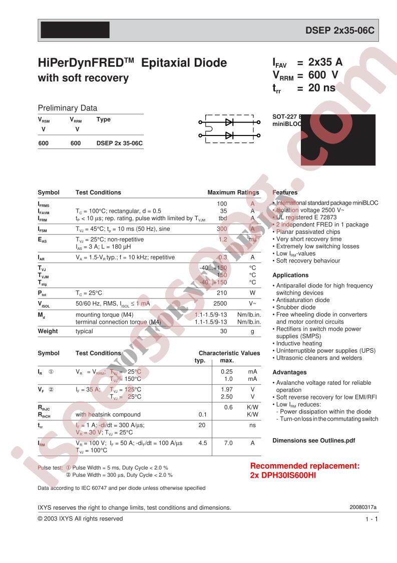 DSEP2X35-06C