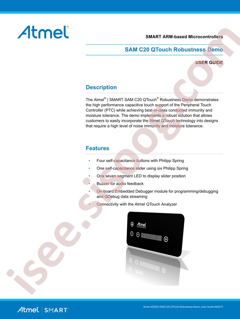 ATSAMC20-QTRDEMO User Guide