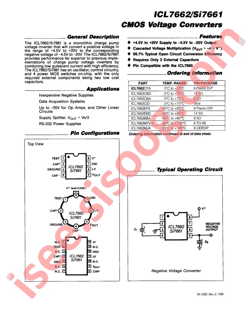 ICL7662, SI7661