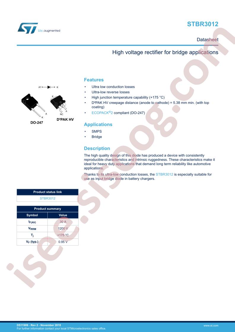 STBR3012 Datasheet
