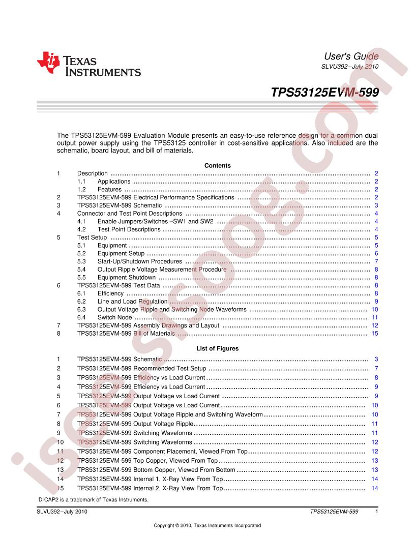 TPS53125EVM-599 User Guide