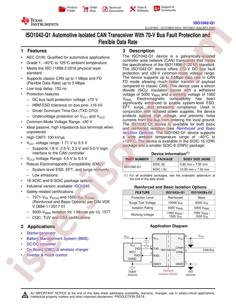 ISO1042-Q1 Datasheet