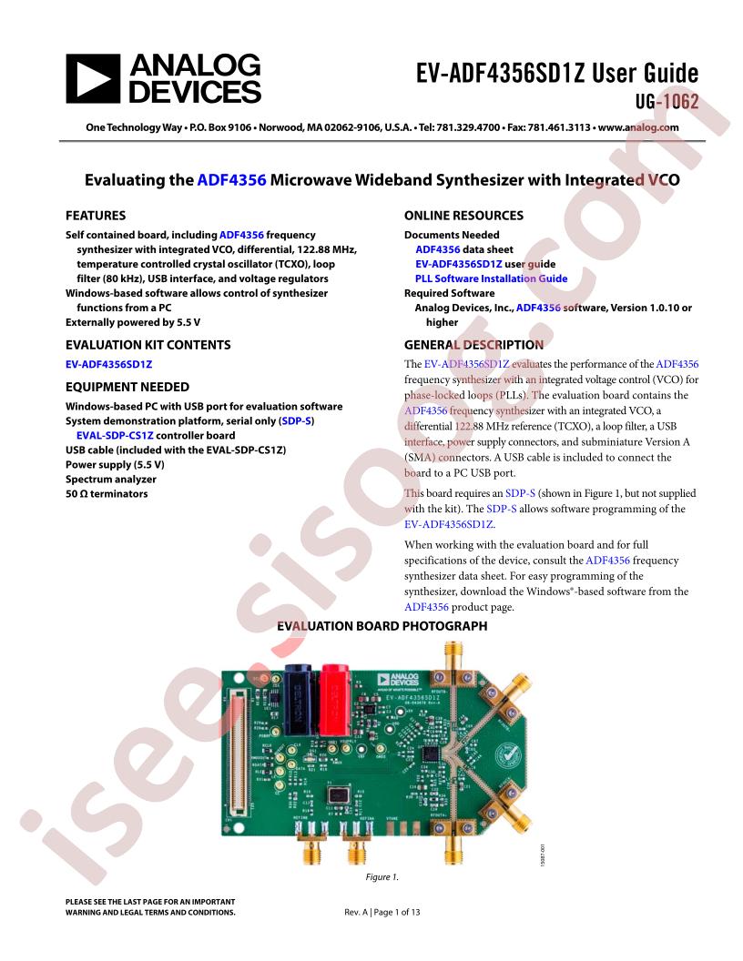 EV-ADF4356SD1Z Guide