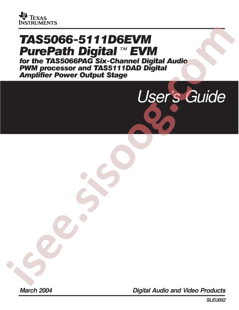 TAS5066-5111D6EVM