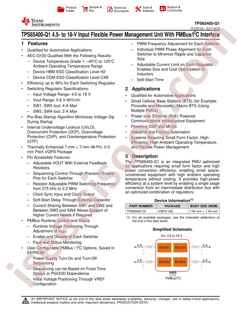 TPS65400-Q1 Datasheet