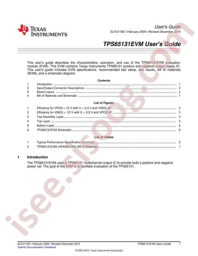 TPS65131EVM Users Guide