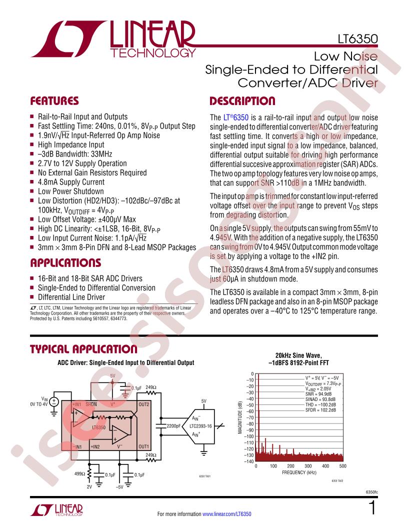 LT6350 Datasheet