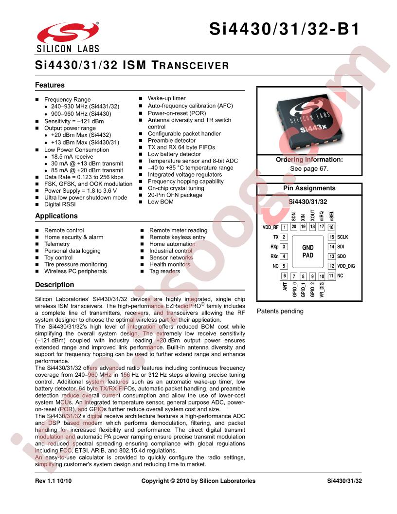 SI4430/31/32-B1