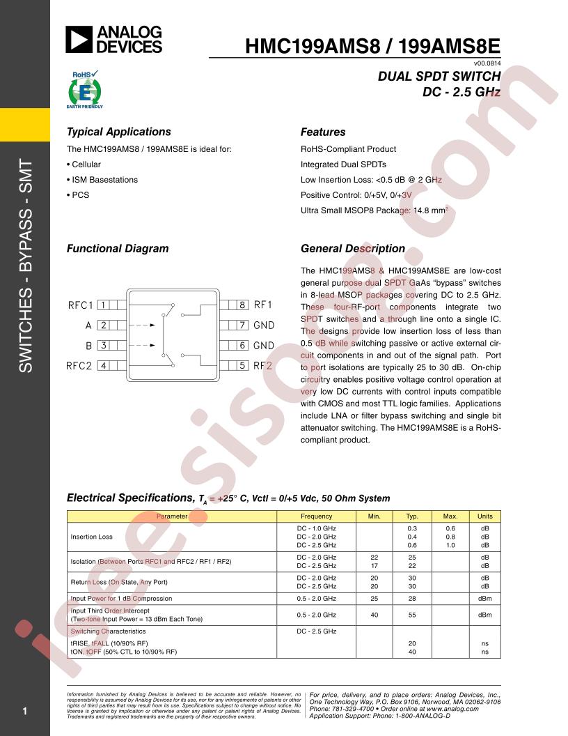 HMC199AMS8,E