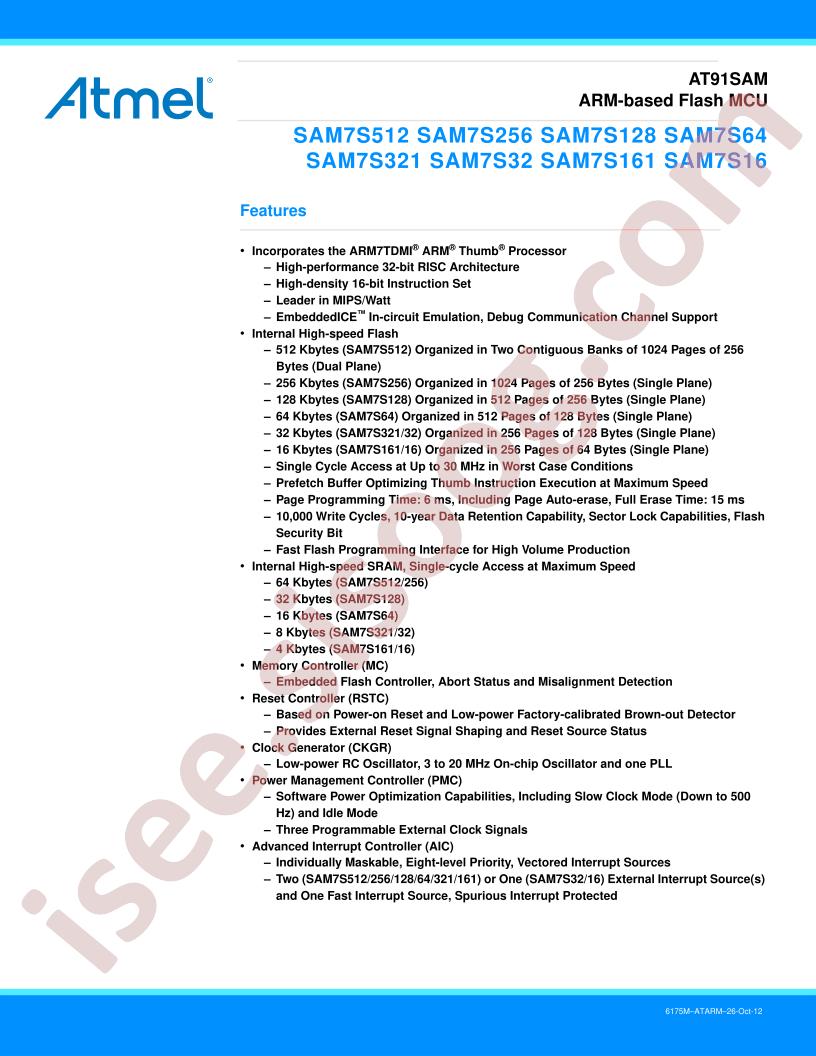 AT91SAM Datasheet