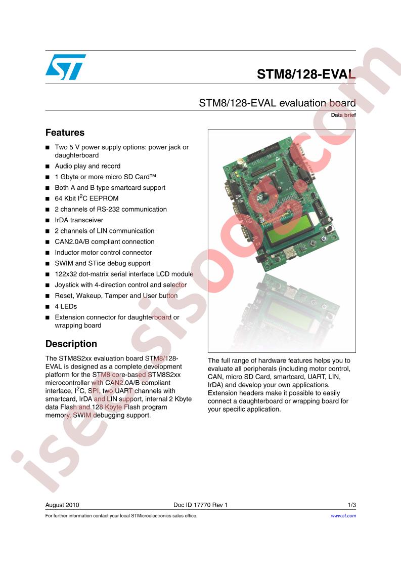 STM8/128-EVAL Data Brief