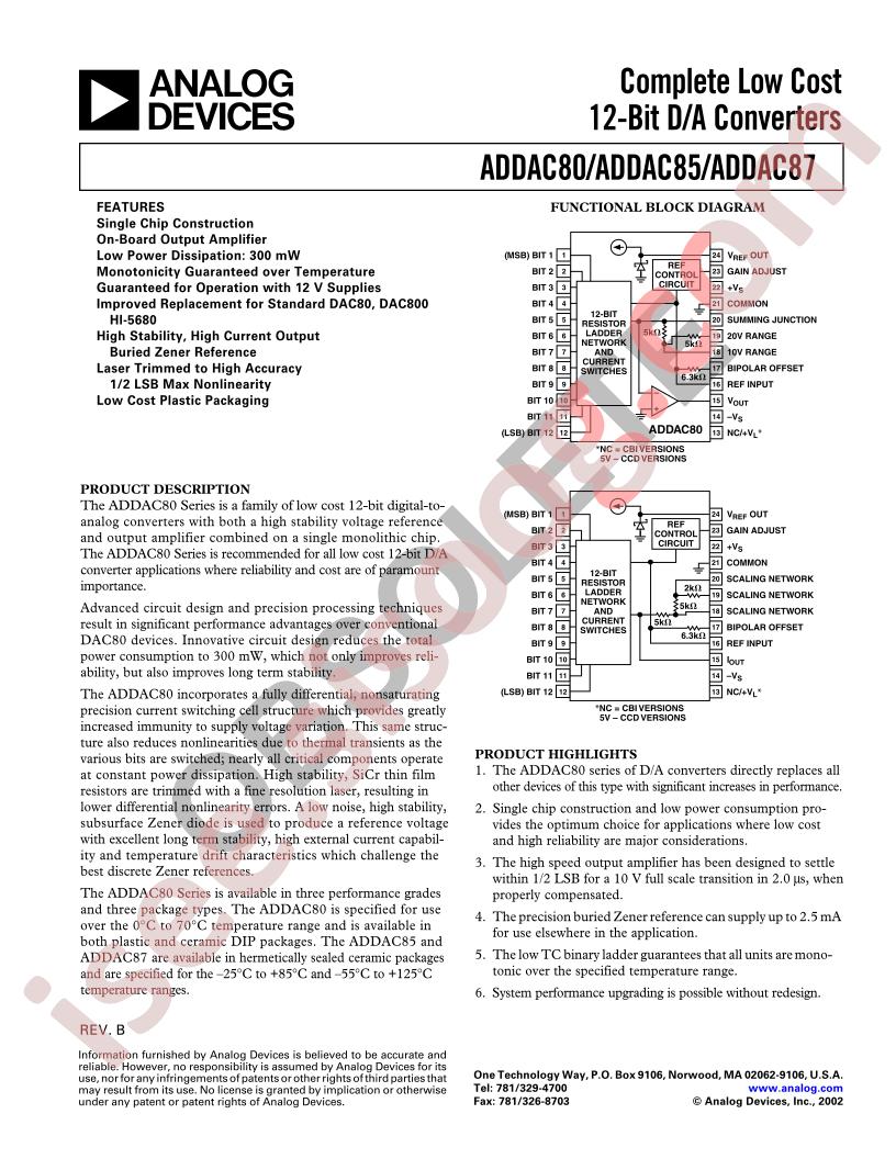 ADDAC80/85/87