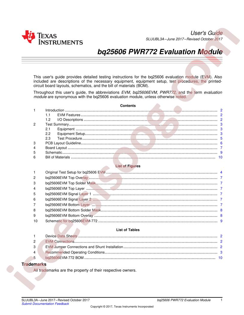 BQ25606EVM-772 User Guide