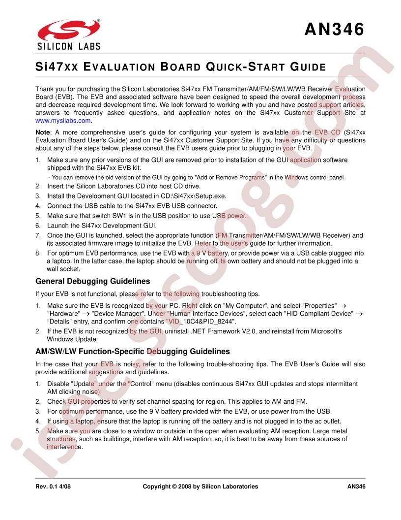 Si47xx Eval Board QSG