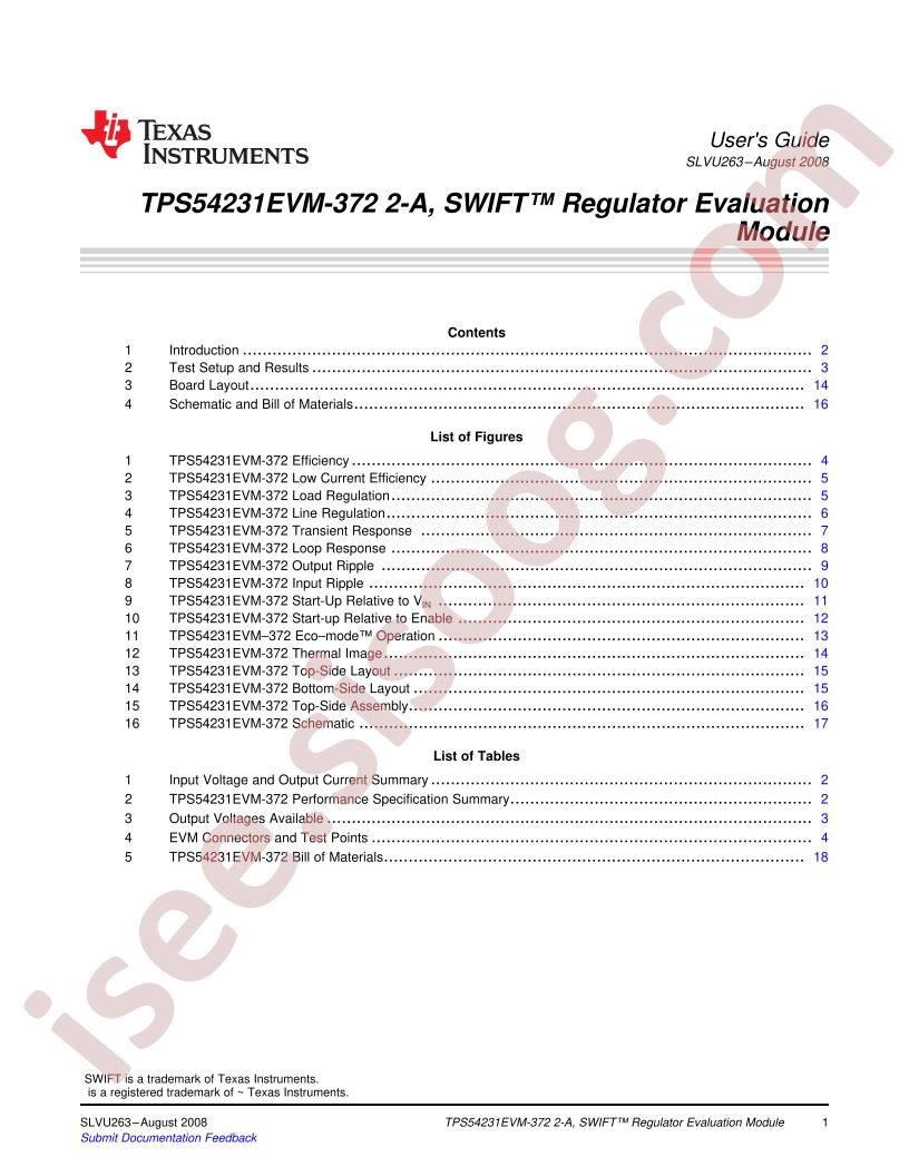 TPS54231EVM-372 User Guide