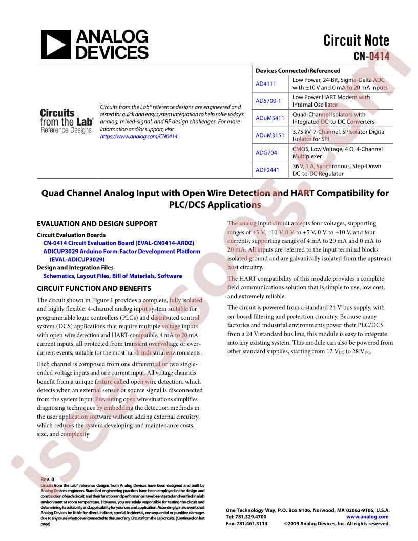 CN-0414 Circuit Note