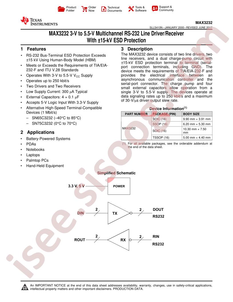 MAX3232 Datasheet