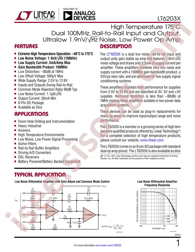 LT6203X Datasheet