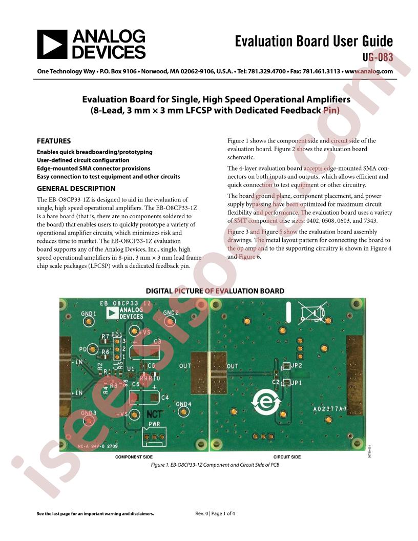 Eval Brd Single/8-Lead/LFCSP/Pin Guide