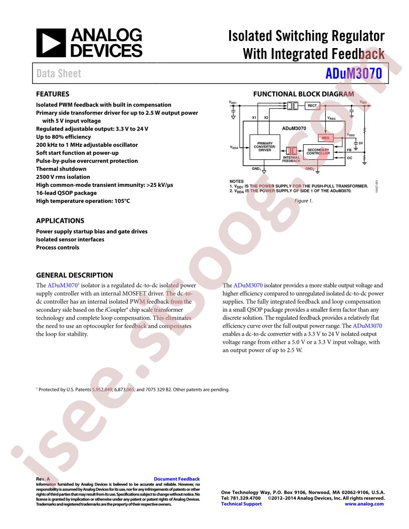 ADuM3070 Datasheet