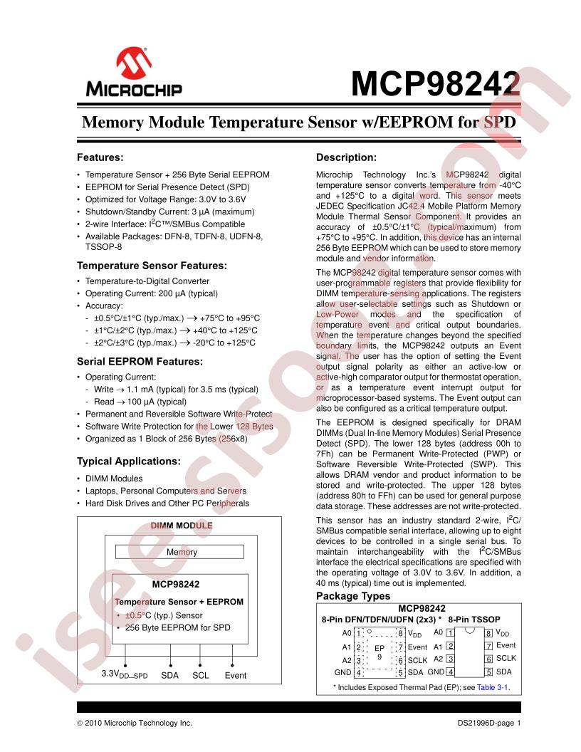 MCP98242 Datasheet