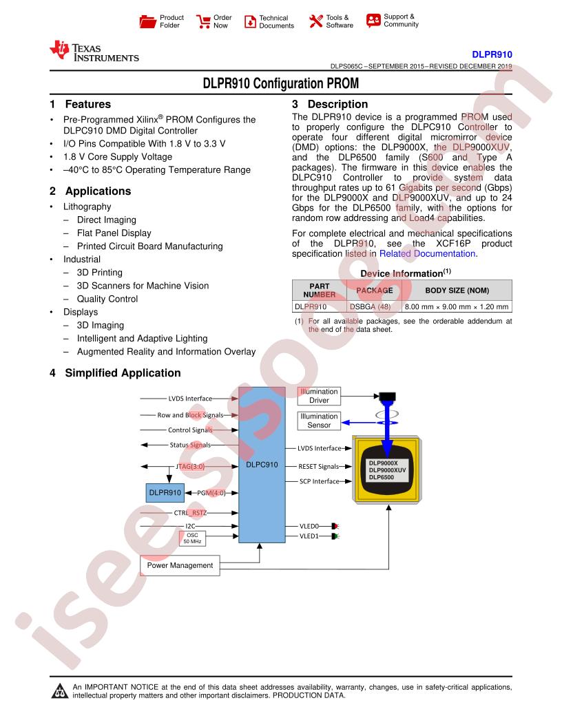 DLPR910 Datasheet