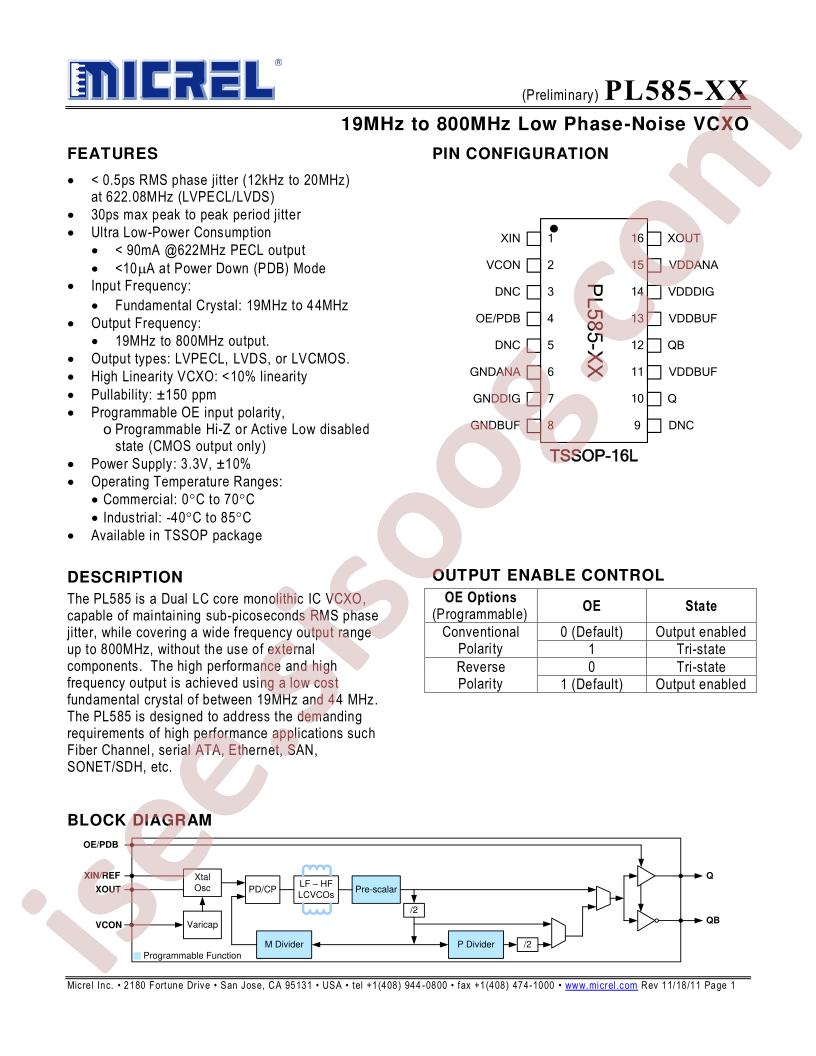 PL585-xx Preliminary~