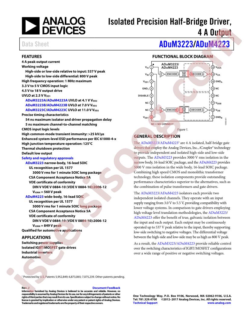 ADuM3223, 4223 Datasheet