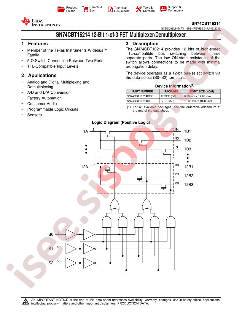 SN74CBT16214