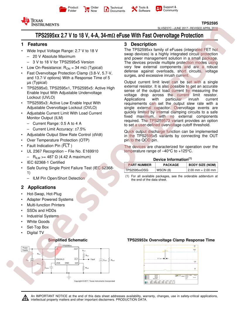 TPS2595xx Datasheet