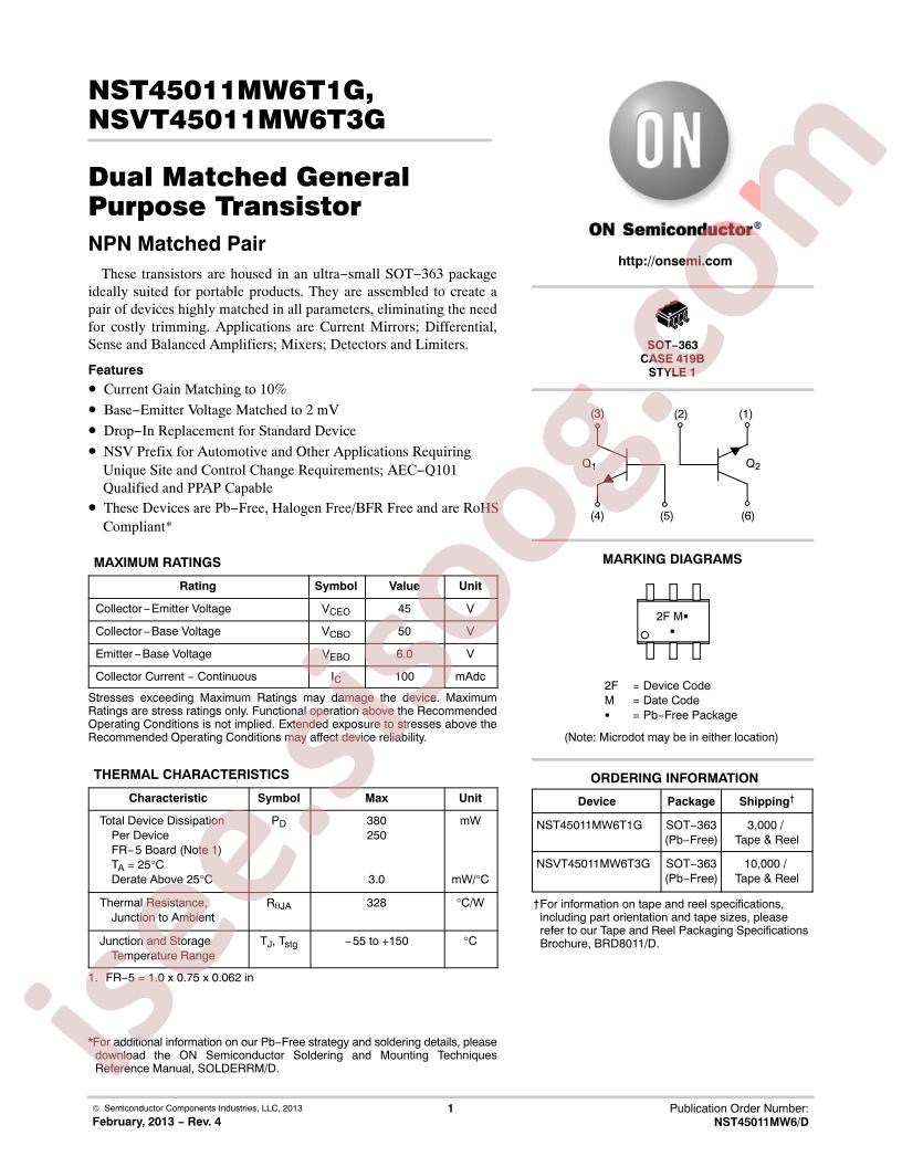 NST45011MW6T1G,3G