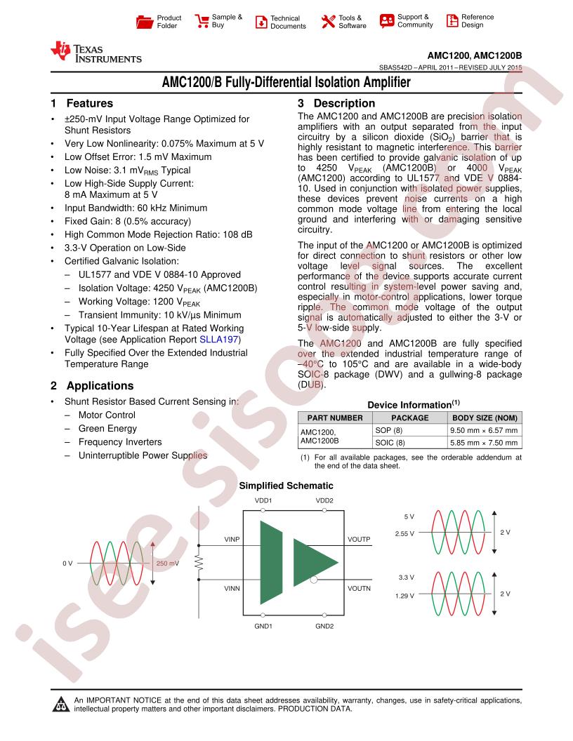 AMC1200(B) Datasheet