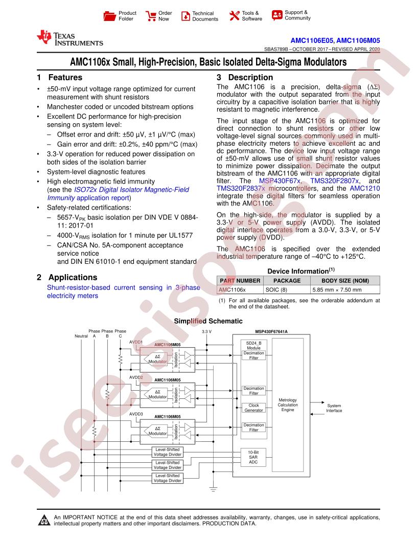 AMC1106x05 Datasheet