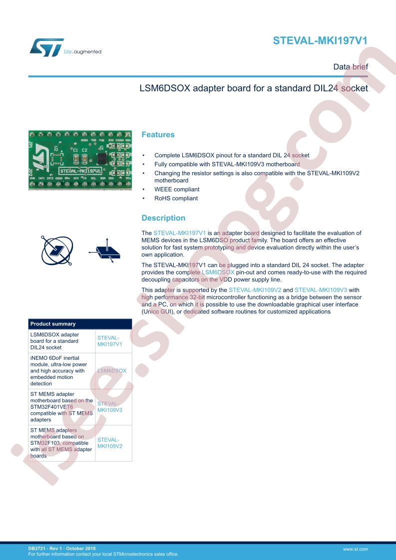STEVAL-MKI197V1 Data Brief