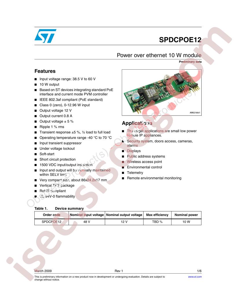 SPDCPOE12 Preliminary Data