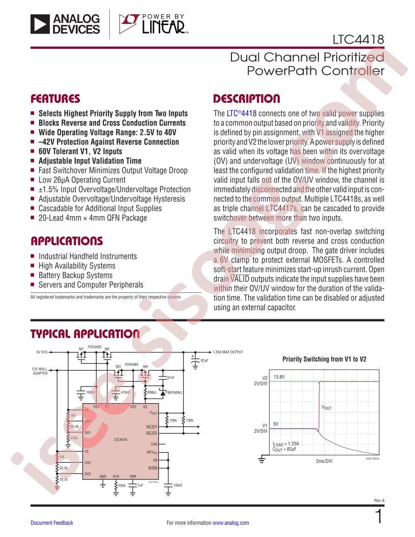 LTC4418 Datasheet