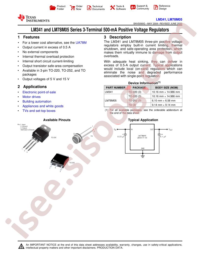 LM341/LM78Mxx Series