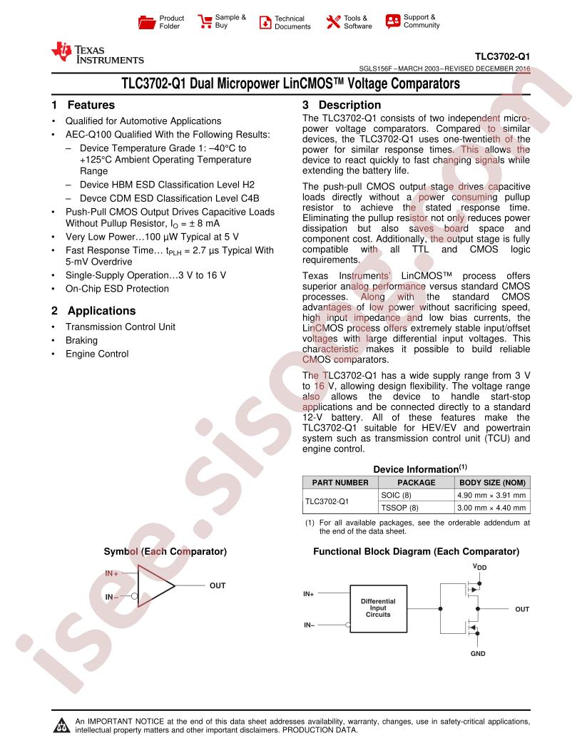 TLC3702-Q1