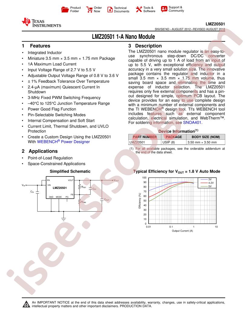 LMZ20501 Datasheet