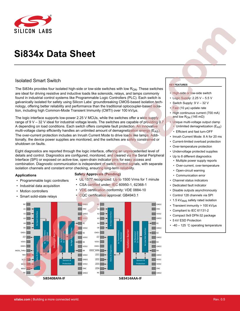 Si834x Datasheet