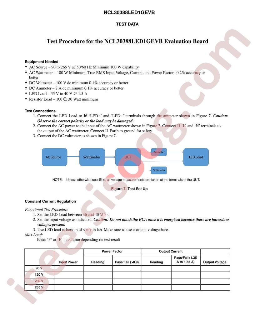 NCL30388LED1GEVB Test Procedure