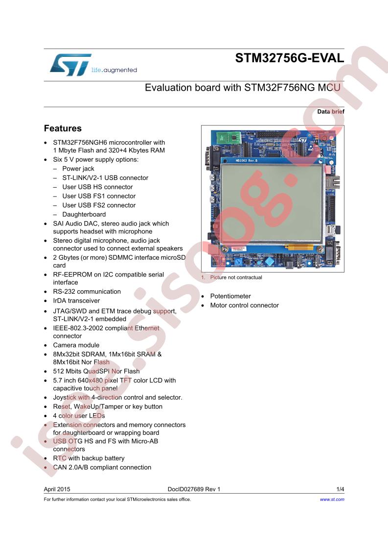 STM32756G-EVAL2 Data Brief