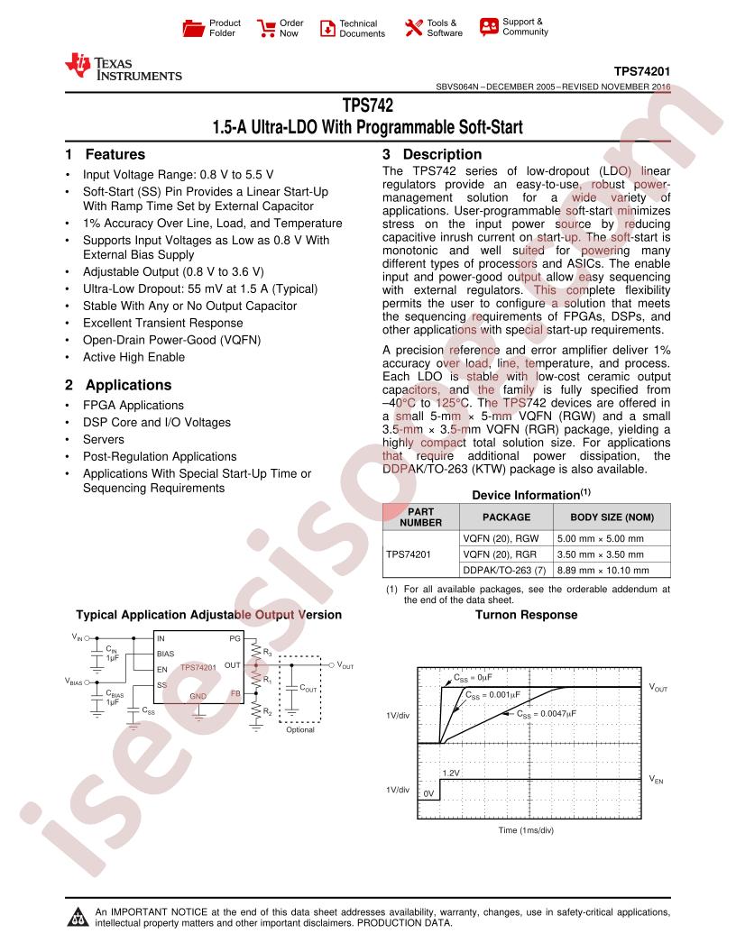 TPS74201 Datasheet