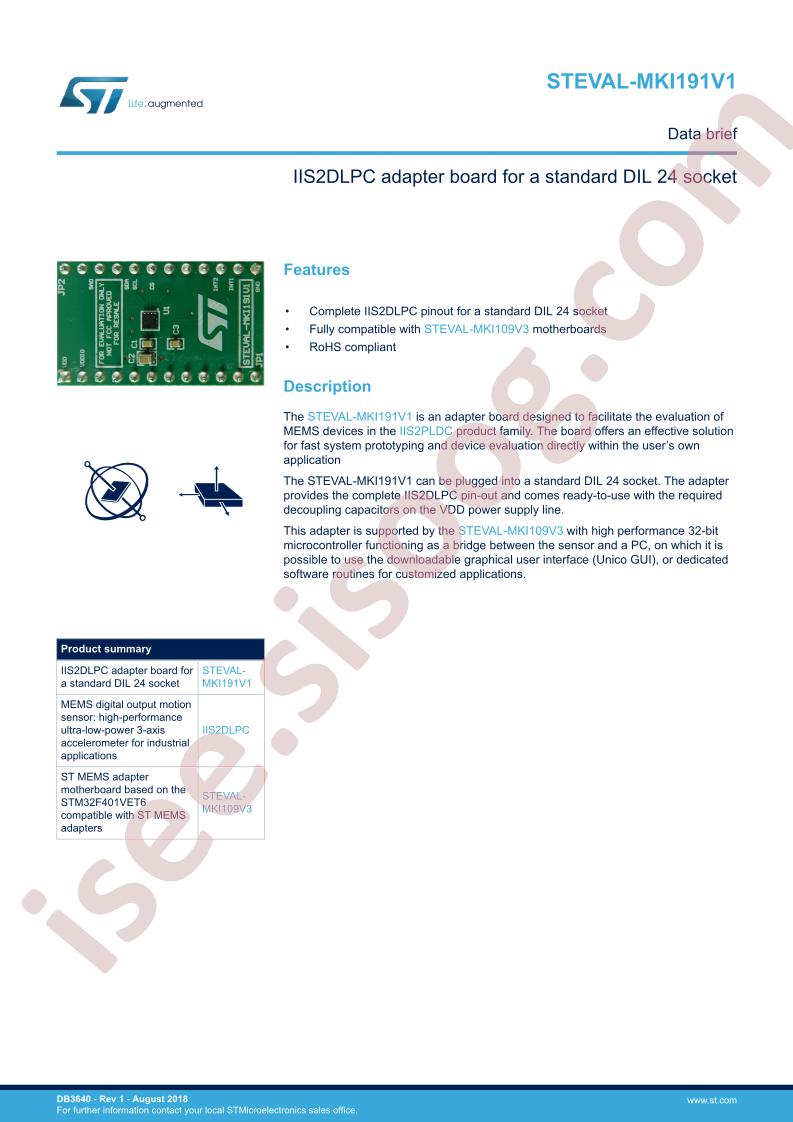 STEVAL-MKI191V1 Data Brief